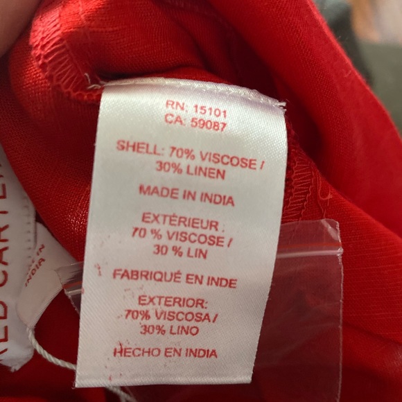 Red Carter Audrey Crop Top Red XS - Picture 3 of 5